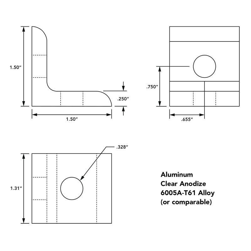 80/20 8020, 4302, 15 Series Aluminum 2 Hole Inside Corner Bracket 90 Degree Angle Bracket for 80/20 T Slot Extruded Aluminum Extrusion (10, Clear Anodize) - Image 3